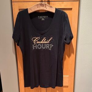 NWOT Lane Bryant Sparkly Cocktail Hour Tee Size 22/24